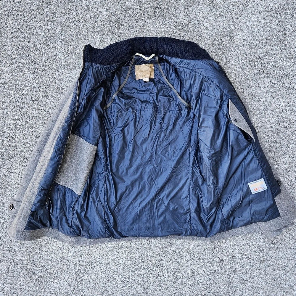 Hugo Boss Orange Wool Field Jacket Heavy Warm Coat Gray Blue Mens Size 42R